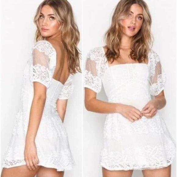 Free People Be Your Baby White Lace Babydoll Dress - Picture 2 of 13